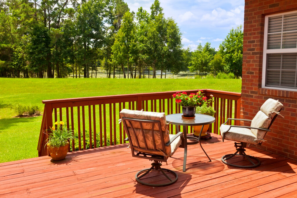 Sunny outdoor deck in an Australian home