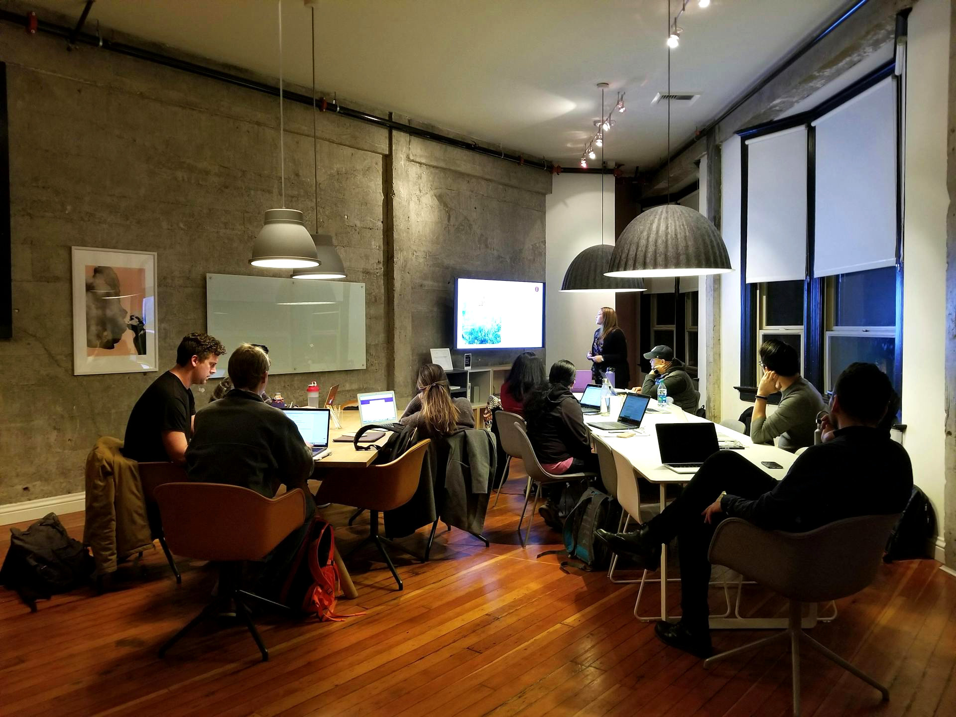 Wooden floors in an office space