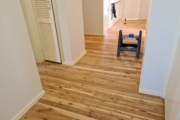 Wooden floor lime wash