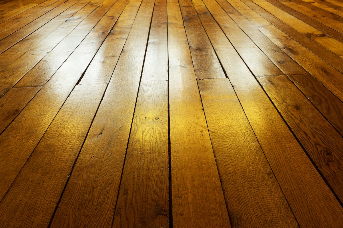 Old painted wooden floor in the backlight